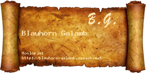 Blauhorn Galamb névjegykártya
