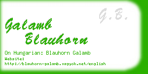 galamb blauhorn business card